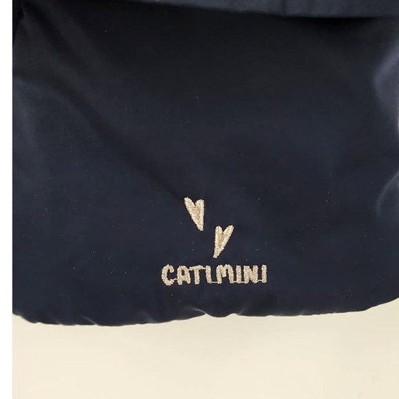 Catimini Blue Peplum Quilted Parka w/ Detachable Faux‎ Fur Trim On Hood Size 4 - Picture 6 of 10